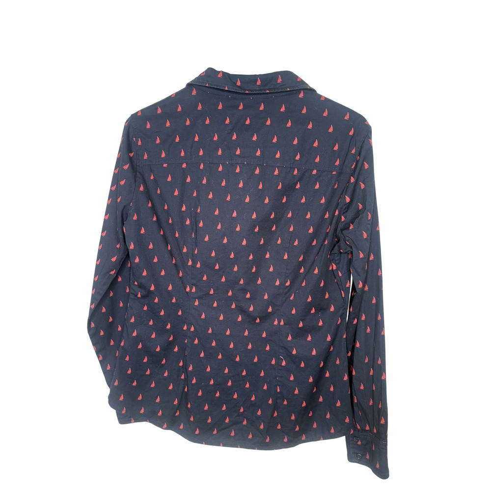 Banana Republic Soft Wash Sailboat Print Button Shirt XS Navy Stretch Cotton - Picture 3 of 7